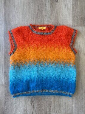 ROSE CARMINE Hand-Knitted Mohair Sweater Size 2 M/L